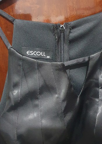 Puantiye Desenli Uzun Siyah Kadın Abiye Elbise - Görsel 3