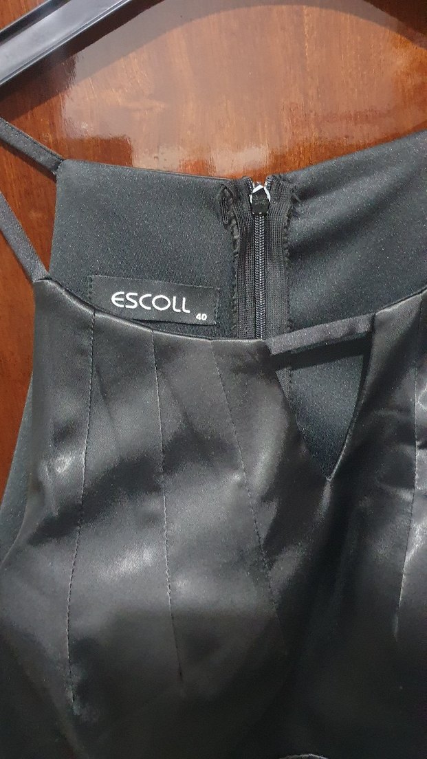 Puantiye Desenli Uzun Siyah Kadın Abiye Elbise - Görsel 3