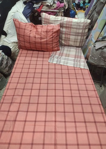 Tam pamuklu ihracat ürünü gri Çizgili Beyaz Nevresim Takımı - Görsel 4