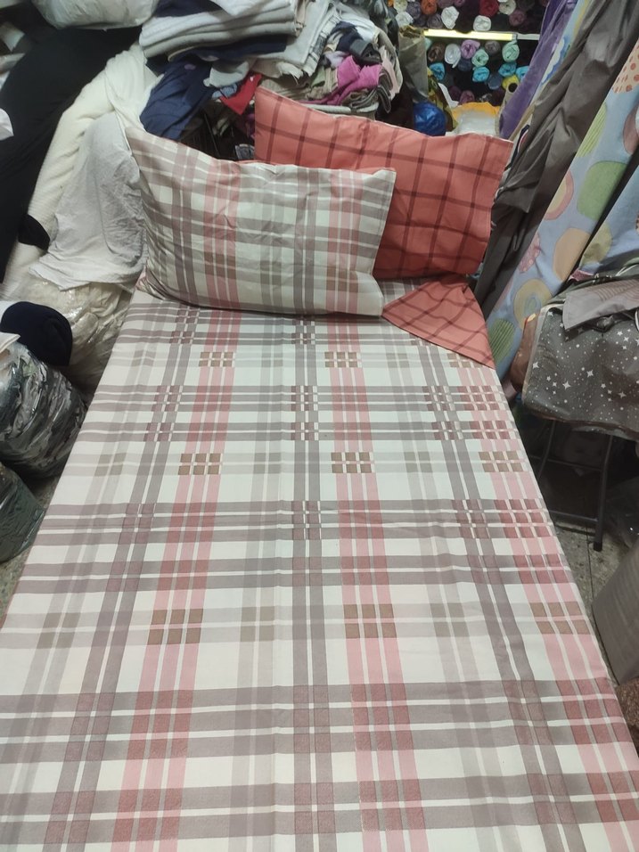 Tam pamuklu ihracat ürünü gri Çizgili Beyaz Nevresim Takımı - Görsel 3