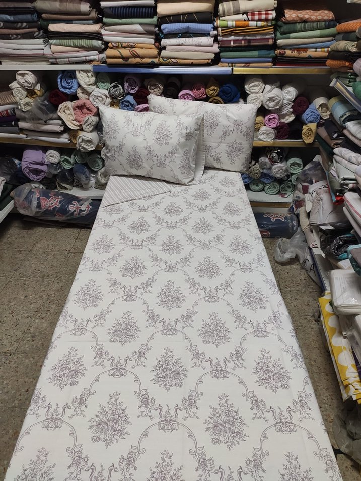 Tam pamuklu ihracat ürünü gri Çizgili Beyaz Nevresim Takımı - Görsel 2