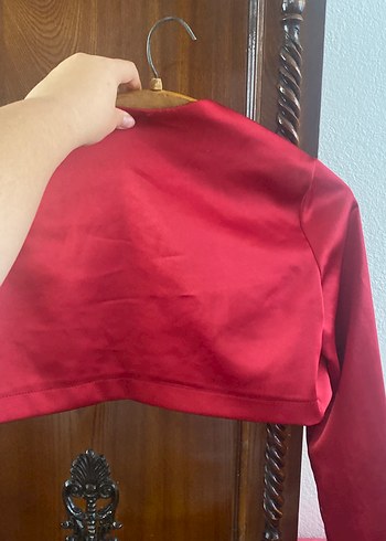Kırmızı Saten Bolero - Görsel 3
