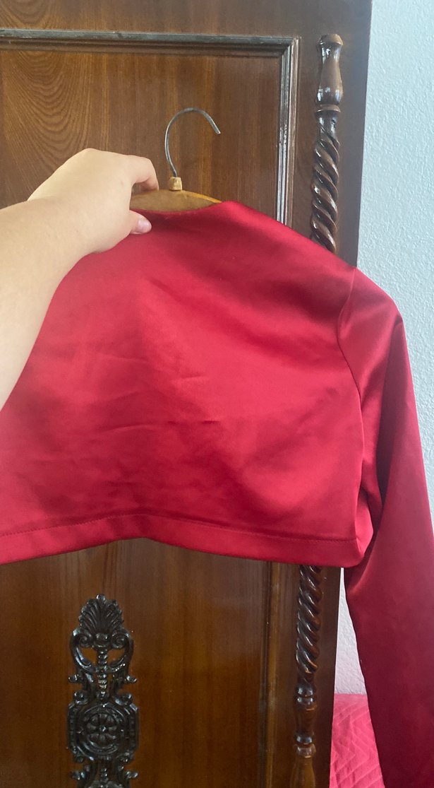 Kırmızı Saten Bolero - Görsel 3