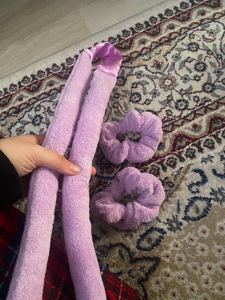 Mor Peluş Kadın saç sosisi - Görsel 2