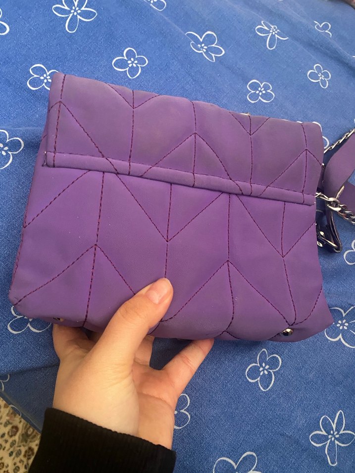 Mor Fermuarlı Kadın Çanta - Görsel 2