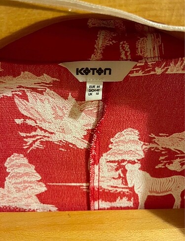 44 Beden Koton Kırmızı Desenli Kimono