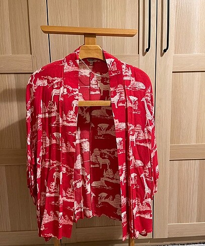 Koton Kırmızı Desenli Kimono