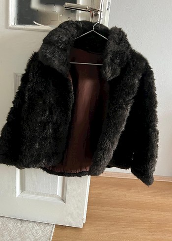 siyah Kısa Kadın Suni Kürk Ceket - Görsel 2