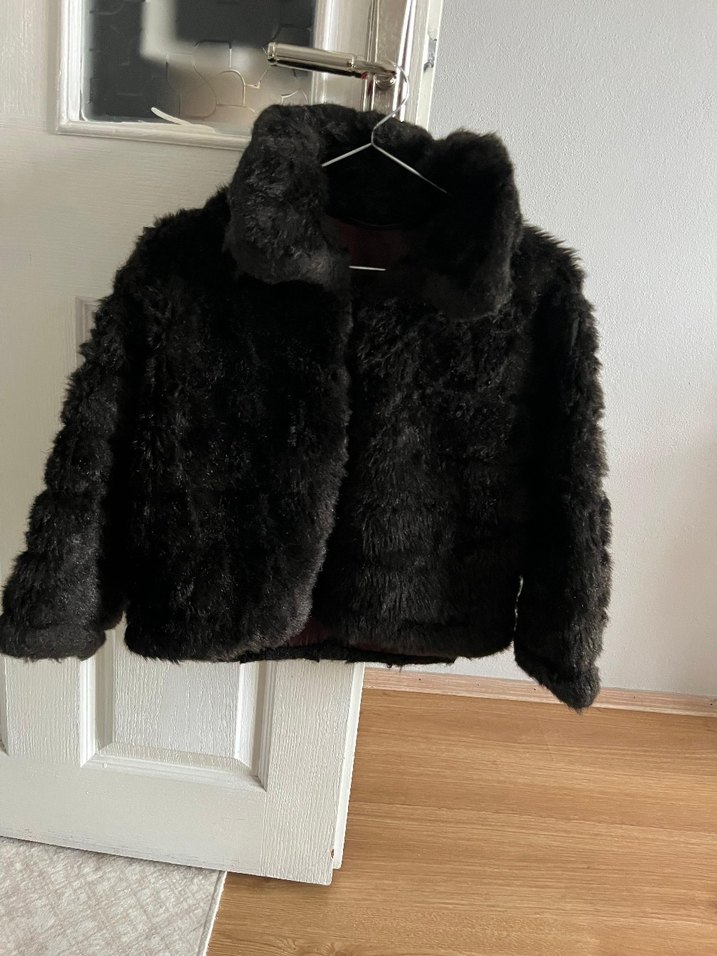 siyah Kısa Kadın Suni Kürk Ceket - Görsel 3