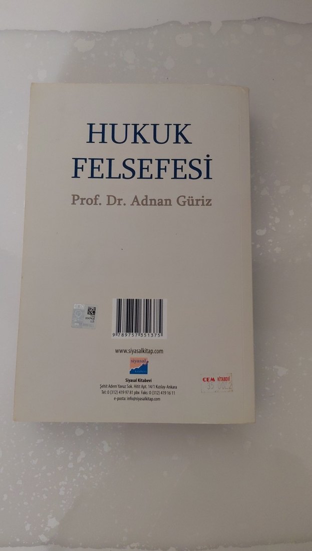 Hukuk Felsefesi Kitabı - Prof. Dr. Adnan Güriz - Görsel 2