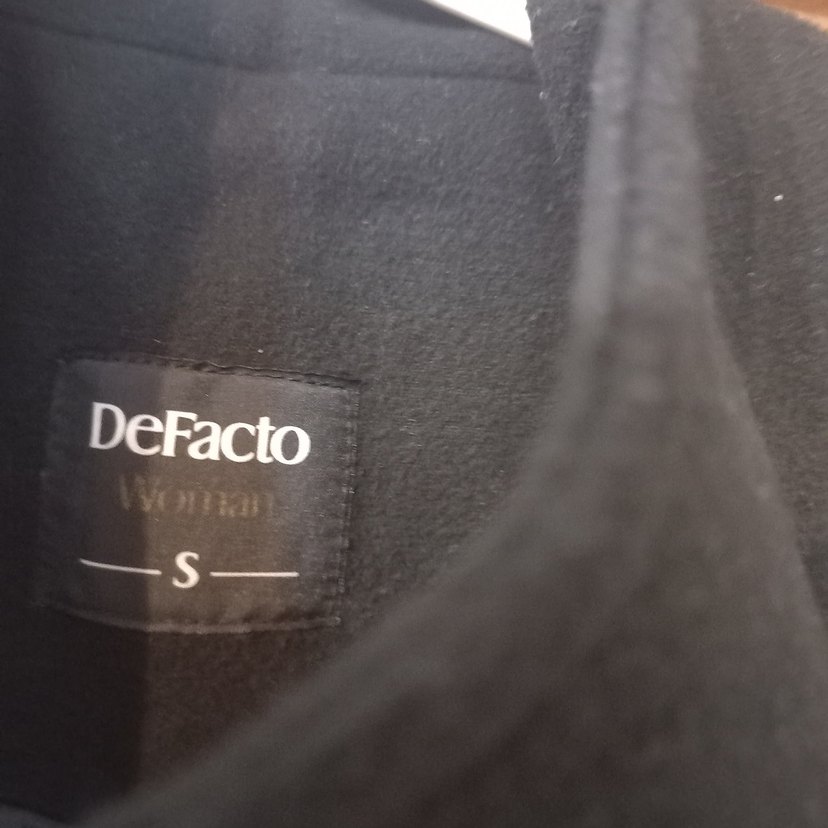 Düğmeli Siyah Midi Hamile Kaban - Görsel 3