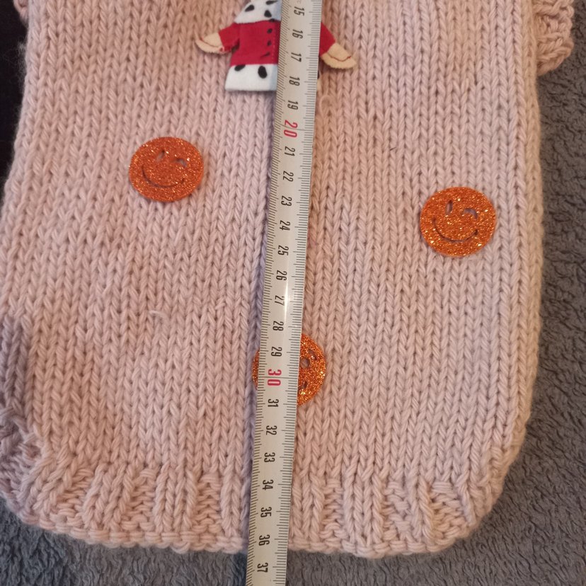 Nakışlı Bej Örgü Köpek Kıyafeti..TANE FIYATI - Görsel 3