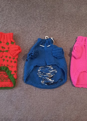 Renkli Nakışlı Örgü Köpek Kıyafeti...TANE FIYATI - Görsel 8