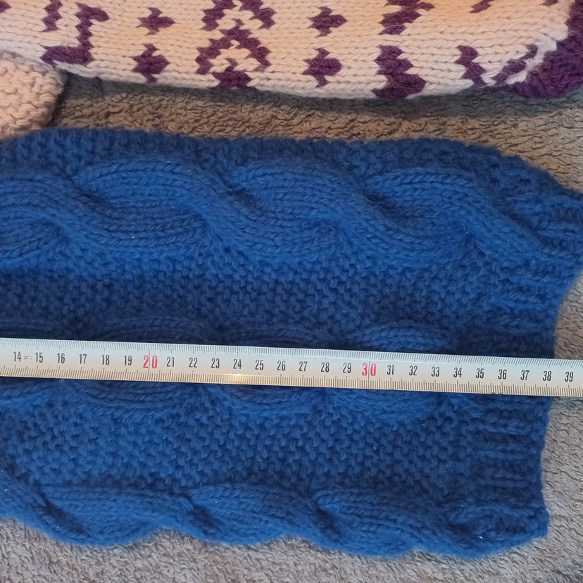 Örgü Bohem Tarzı Mavi Köpek Kazağı..TANE FIYATI - Görsel 3
