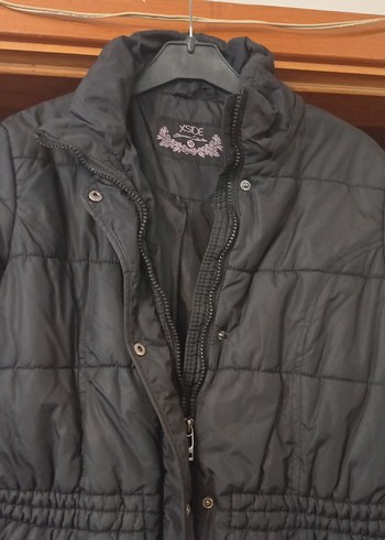 Gri Fermuarlı Kadın Midi Ceket - Görsel 2