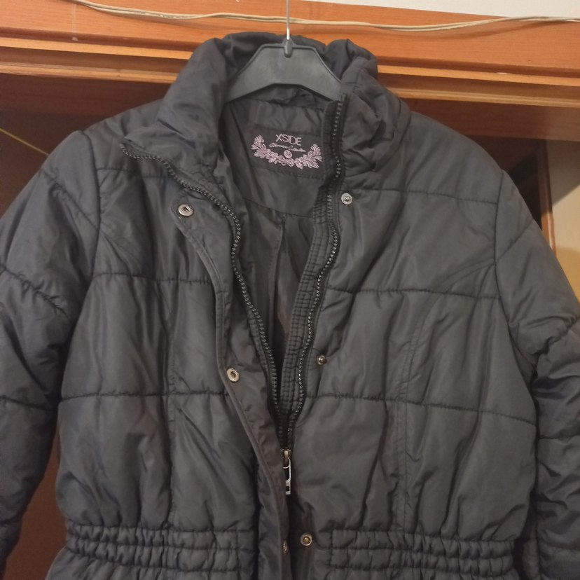 Gri Fermuarlı Kadın Midi Ceket - Görsel 2