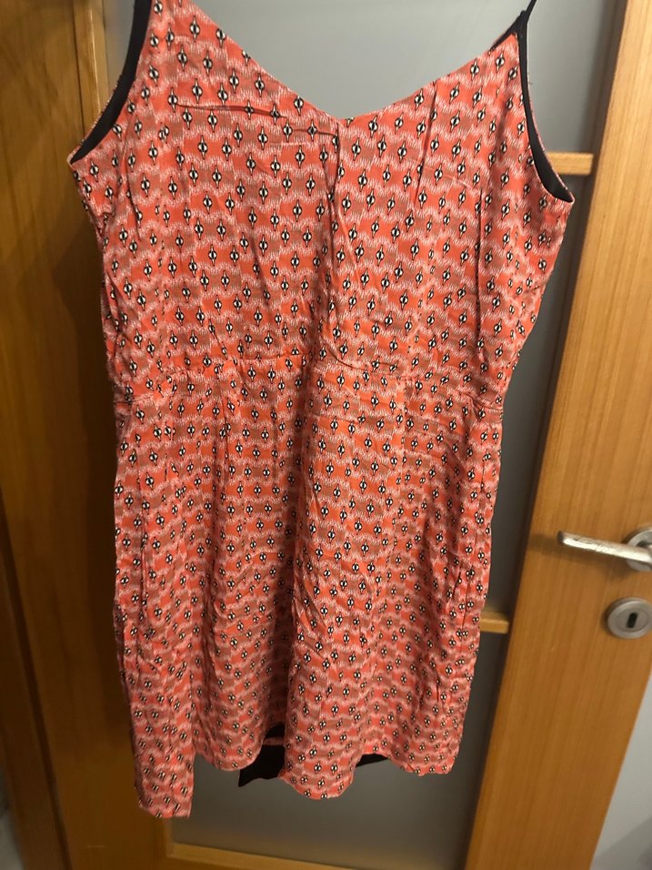 Kırmızı Drapeli Mini Tulum - Görsel 4