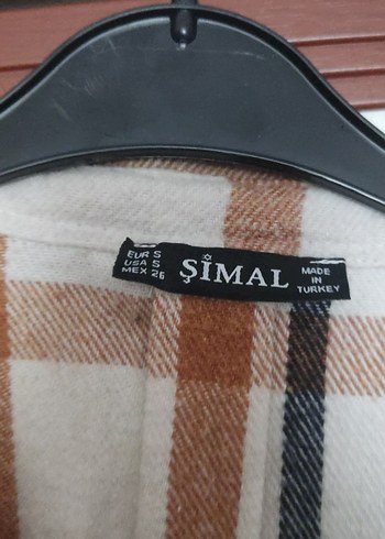 s Beden Bej Ekoseli Düğmeli Salaş Kadın oduncu Gömlek