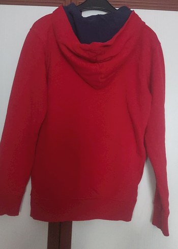 Diğer Kırmızı Kapüşonlu Montreal Baskılı Sweatshirt
