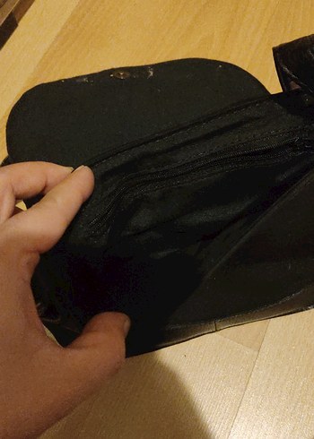 Tokalı Siyah Deri Kadın Çanta - Görsel 3