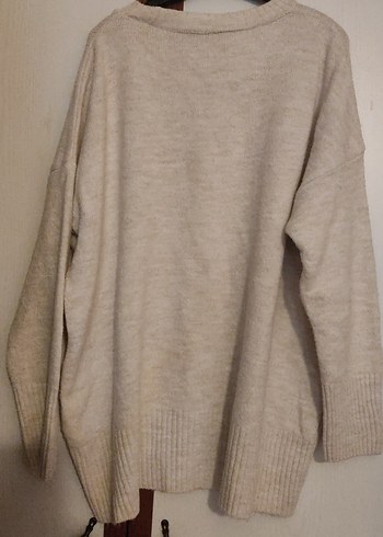 Bej Kadın Midi Boy Örme Kazak - Görsel 3