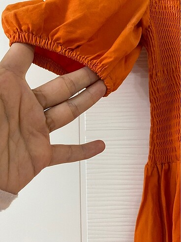 m Beden turuncu Renk Turuncu uzun elbise