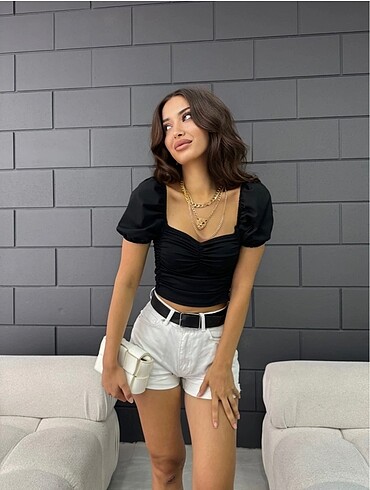 Diğer Karpuz Kol Drape Detaylı Bluz Sıfır Ürün
