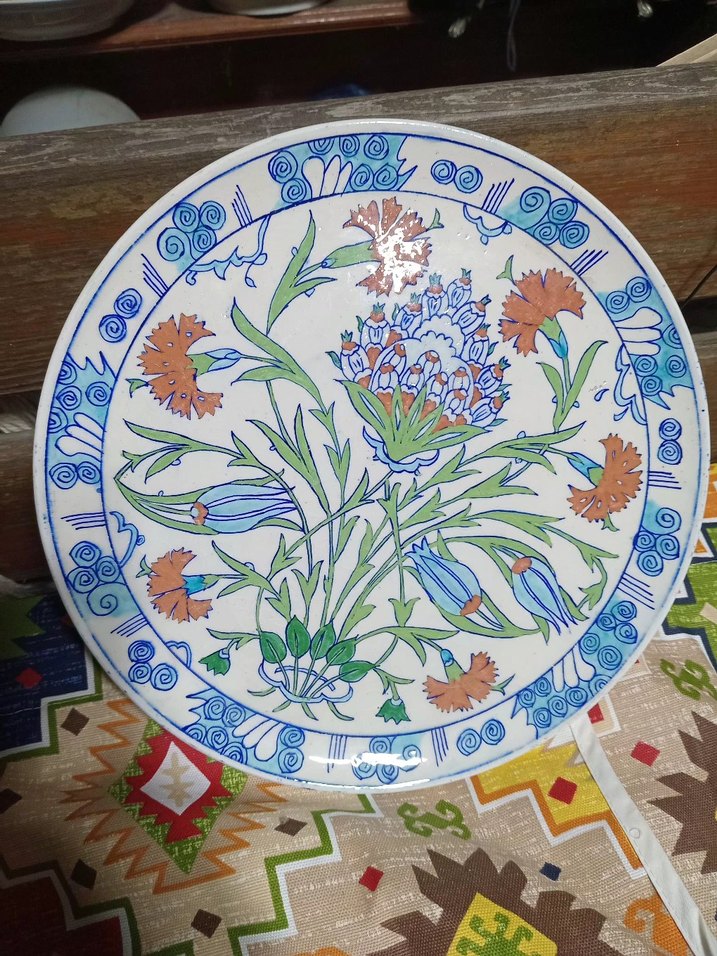Çiçek Desenli Çok Renkli Tabak. KÜTAHYA - Görsel 2
