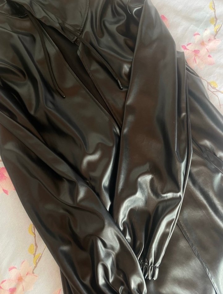 Uzun deri trençkot - Görsel 3