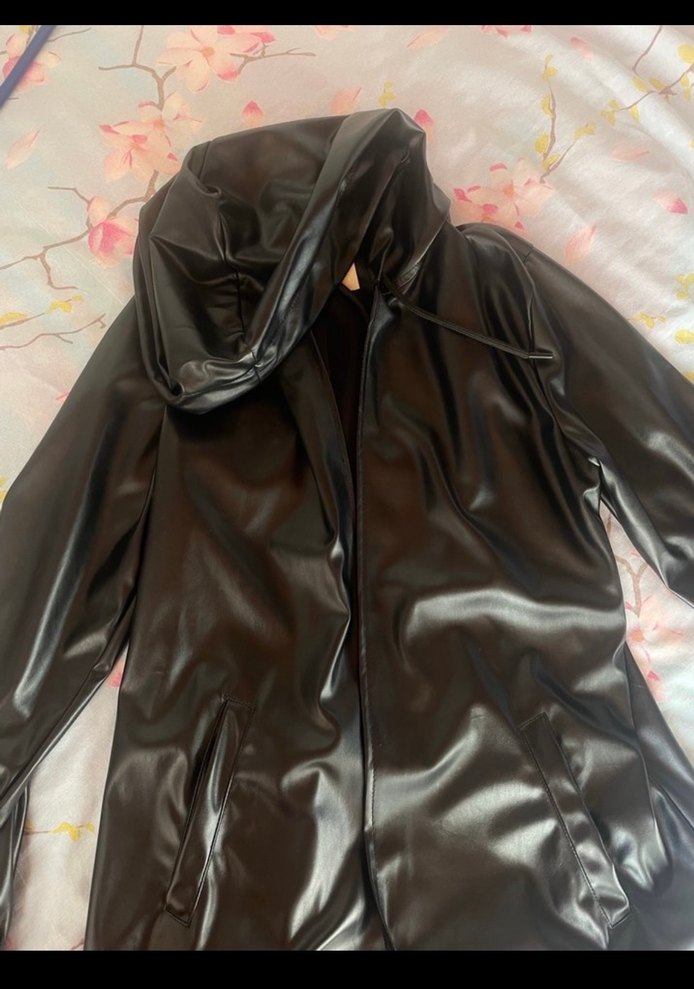 Uzun deri trençkot - Görsel 4