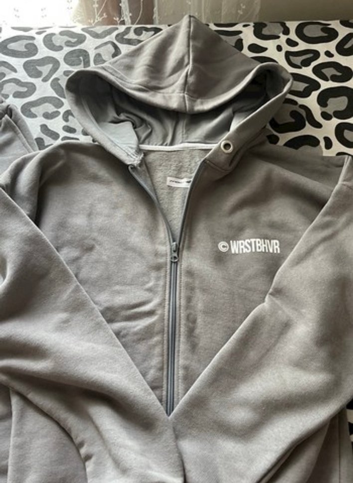 Kadın Gri Kapüşonlu Fermuarlı Eşofman Takımı - Görsel 2