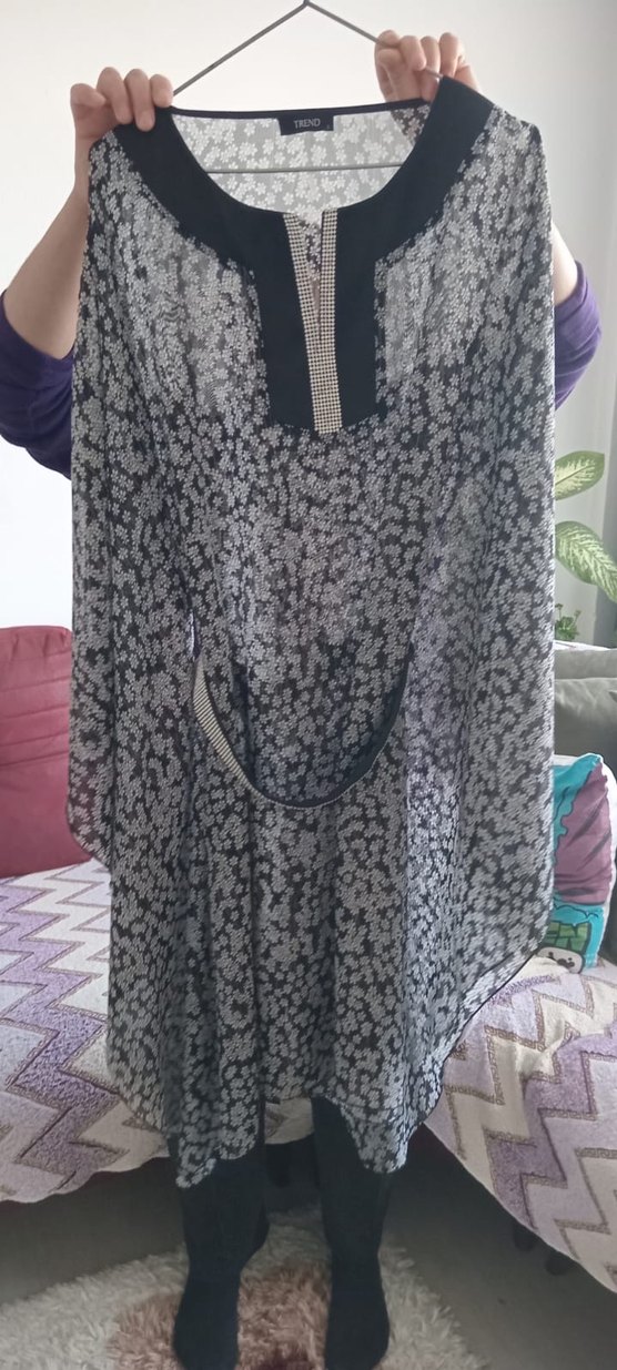 Bohem Gri Desenli  Tunik - Görsel 2