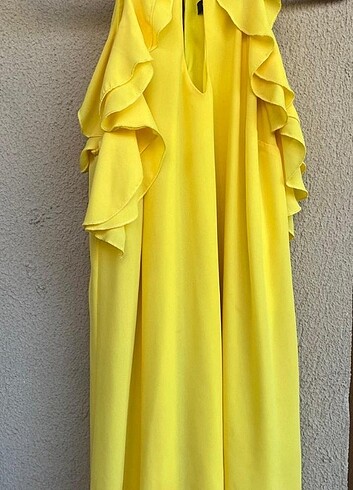 36 Beden sarı Renk #kısaelbise #elbise