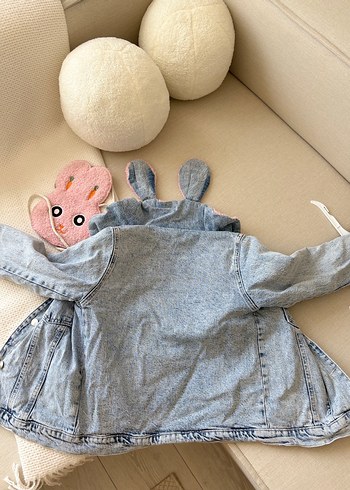 Kız Çocuk Pembe Kürklü Denim Ceket - Görsel 9