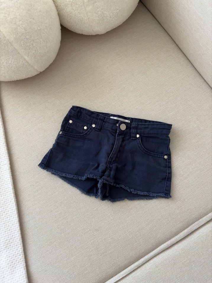 Nakışlı Çok Renkli Kız Kot Şortları - Görsel 5