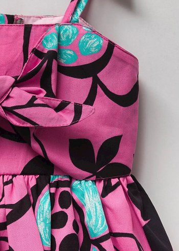 Pembe Renkli Kız Çocuk Askılı Elbise - Görsel 3