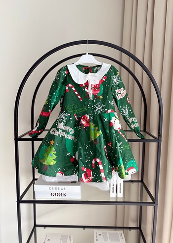 Renkli Baskılı Parlak Kız Elbisesi yılbaşı kostüm - Görsel 3