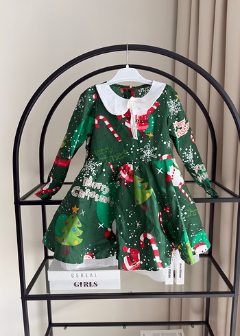 Renkli Baskılı Parlak Kız Elbisesi yılbaşı kostüm - Görsel 4