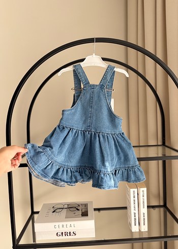 Kız Çocuk Fırfırlı Denim Elbise - Görsel 8