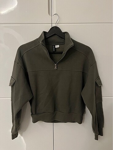 H&M KOYU YEŞİL NORMAL BOY SWEAT