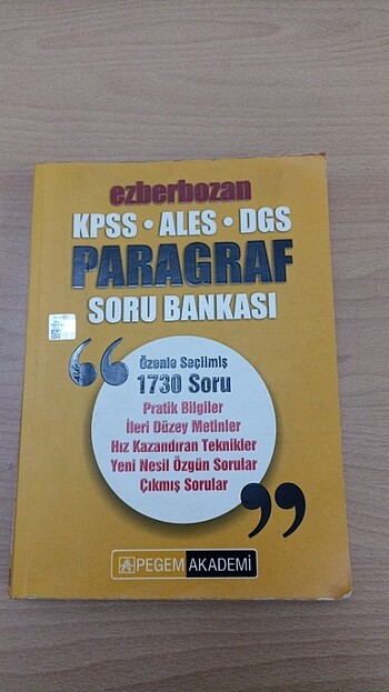 PEGEM KPSS ALES DGS PARAGRAF SORU BANKASI