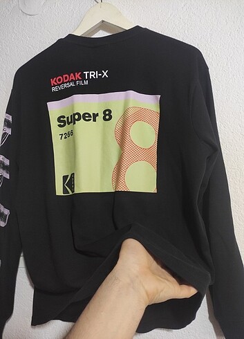s Beden ZARA UZUN KOLLU T-SHİRT (KODAK LOGOLU) s