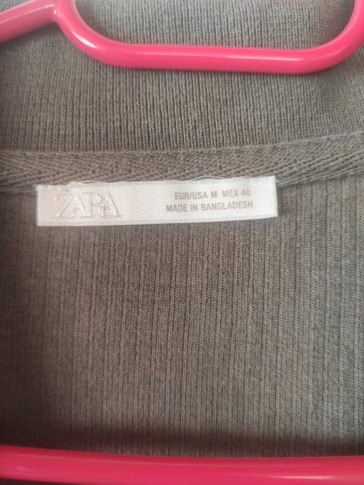 ZARA Haki Erkek Polo Yaka Tişört - Görsel 4