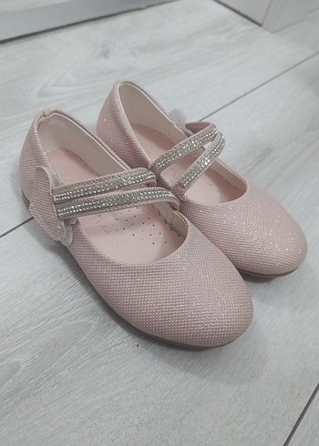Kız Çocuk Pembe Tokalı Bale Ayakkabısı - Görsel 3