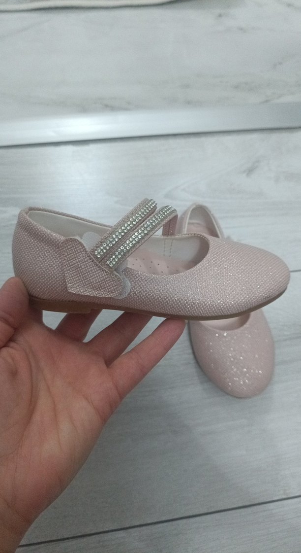 Kız Çocuk Pembe Tokalı Bale Ayakkabısı - Görsel 2