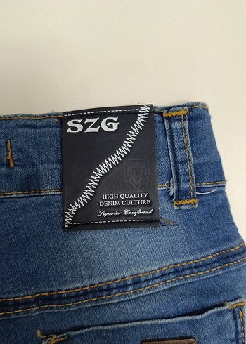 24-36 Ay Beden Mavi Düğmeli Erkek Denim Pantolon