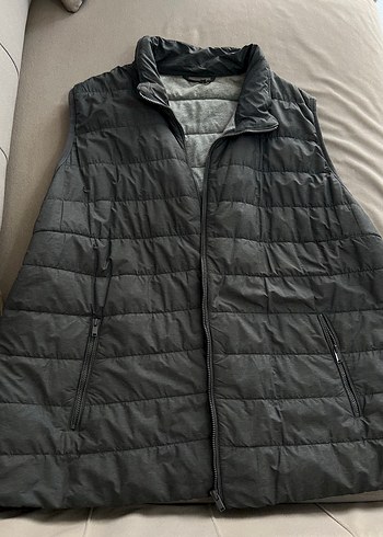 Fermuarlı Gri Kadın Şişme Yelek - Görsel 3