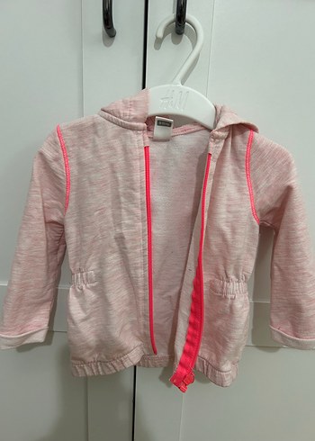 Kız Çocuk Kapüşonlu Fermuarlı Pembe Ceket