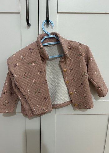 H&M Çiçek Desenli Düğmeli Kız Çocuk Ceket
