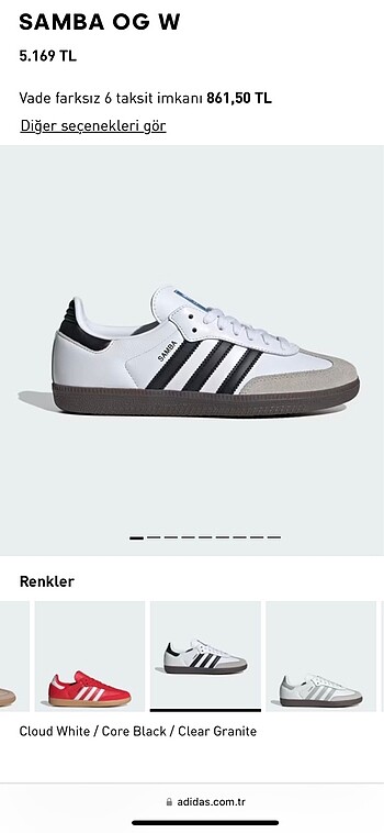 Adidas beyaz samba